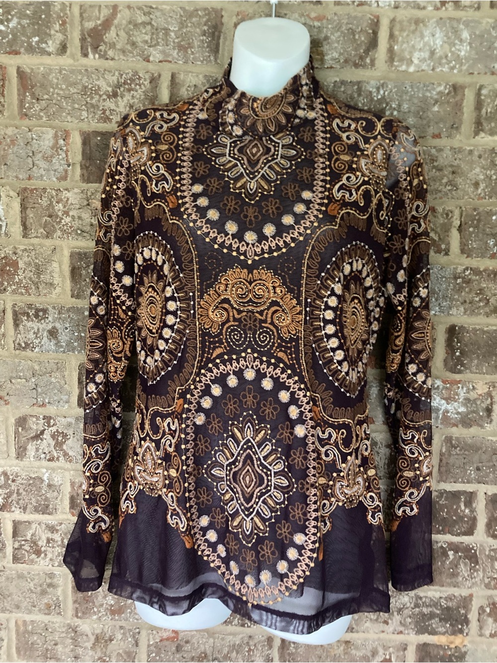 Johnny Was Jade Loving is easy mesh top size Small